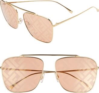 fendi 61mm lenticular lens navigator sunglasses|61mm Lenticular Lens Navigator Sunglasses FENDI.